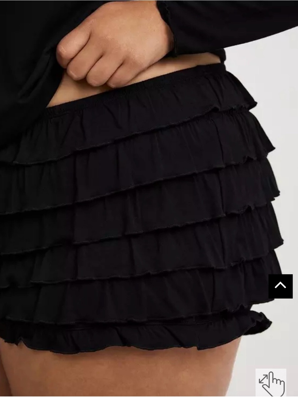 New!  Torrid Black Ruffle Bloomer Shorts - Picture 4 of 7